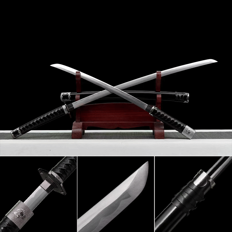 Two swords in one sheath , Handmade Manganese Steel Full Tang Real Japanese Katana - Tophatter Daily Deals