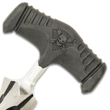 M48 Cyclone Push Dagger And Sheath - 2Cr13 Cast Stainless Steel Blade, Black Oxide Coating, TPR Rubber Handle - Length 7 3/8” - Tophatter Daily Deals