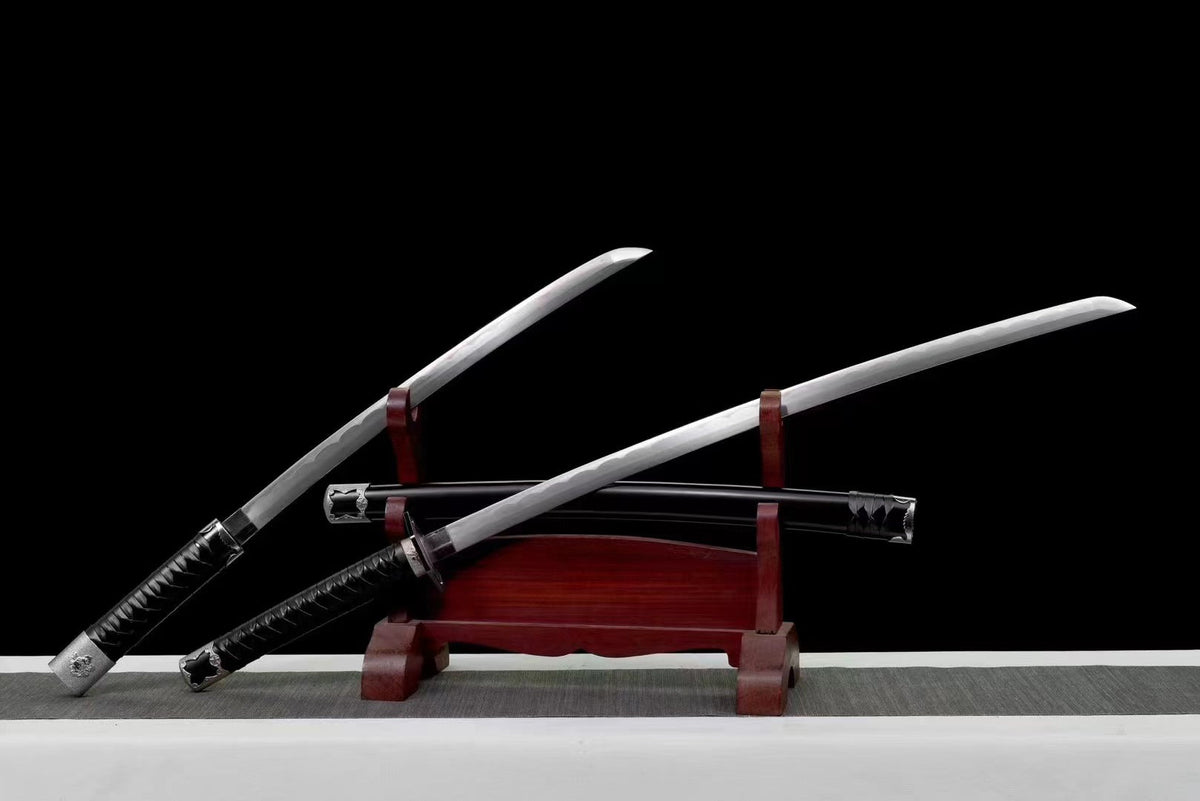 Two swords in one sheath , Handmade Manganese Steel Full Tang Real Japanese Katana - Tophatter Daily Deals