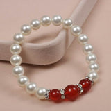 Popular Natural Agate Stone Pearl Stretch Bracelet 1 Bracelets - Tophatter Daily Deals