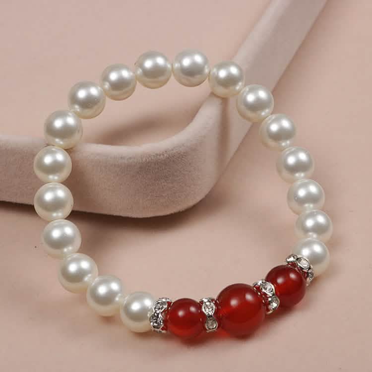 Popular Natural Agate Stone Pearl Stretch Bracelet 1 Bracelets - Tophatter Daily Deals