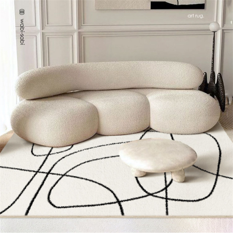 Black And White Line End Table Mat 0 - Tophatter Daily Deals