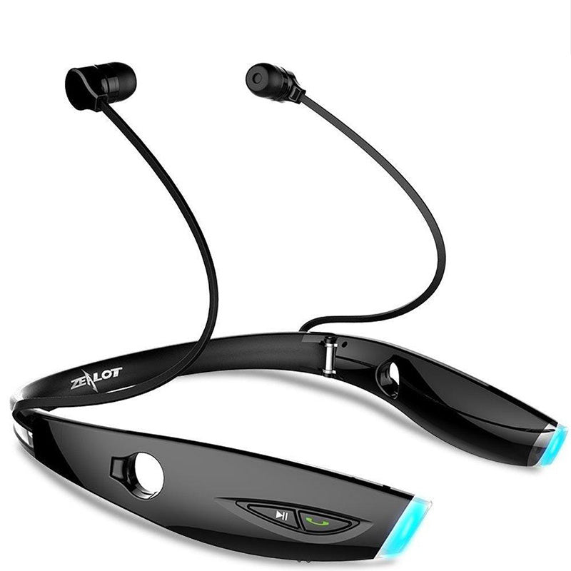 Zealot H1 Sport Wireless Bluetooth Headphone Sweat Proof Foldable Headset Stereo Earphone - Black - Tophatter Daily Deals