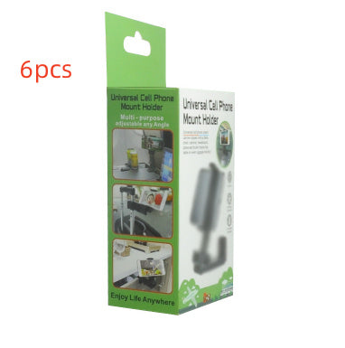 360 Rotary Multifunctional Collapsible Mobile Phone Holder H22 Black 6pcs 0 - Tophatter Daily Deals