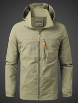 Waterproof Mens Outdoor Jacket - Athletic Technical Shell Khaki - Tophatter Daily Deals