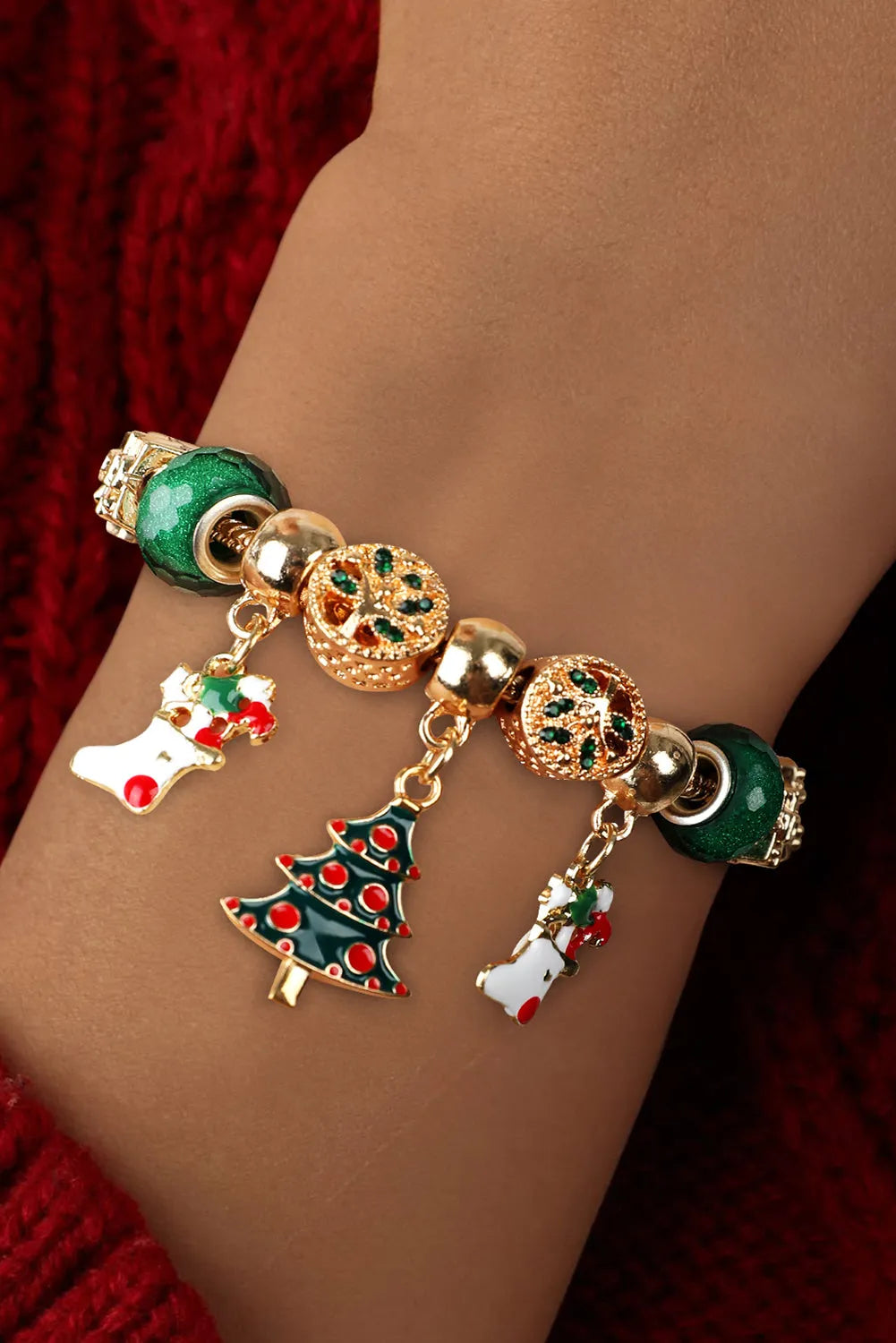 Green Cartoon Christmas Tree Charms Bracelet Bracelets - Tophatter Daily Deals