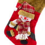 3D Plush Christmas Stocking Xmas Stockings | Festive Adult Christmas Stocking | Kids Christmas Stocking Fireplace Decorations - Snowman Stocking - Tophatter Daily Deals