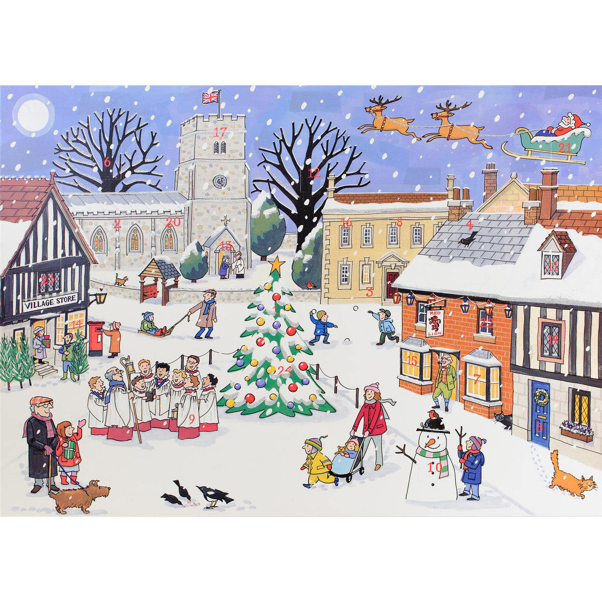 Alison Gardiner Traditional Card Advent Calendar Large - Christmas in the Village Advent Calendar - Tophatter Daily Deals