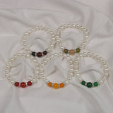 Popular Natural Agate Stone Pearl Stretch Bracelet Bracelets - Tophatter Daily Deals