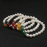 Popular Natural Agate Stone Pearl Stretch Bracelet Bracelets - Tophatter Daily Deals
