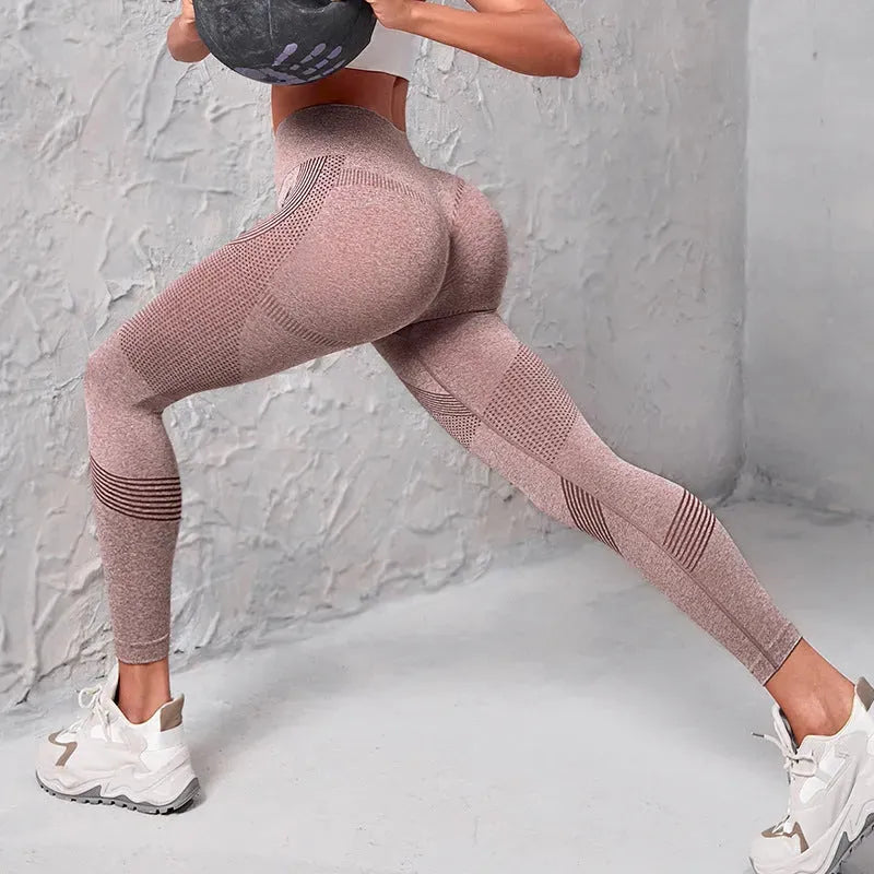 High Waist Seamless Yoga Pants Women's Solid Color Dot Striped Print Butt Lifting Leggings Fitness Running Sport Gym Legging Outfits Humidifier - Tophatter Daily Deals