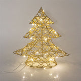 Mini Gold And Pearl Artificial Christmas Tree Light | Xmas Tree Decoration With 20 LED Lights Battery Operated | Christmas Tree Lamp - 30cm Ornament - Tophatter Daily Deals