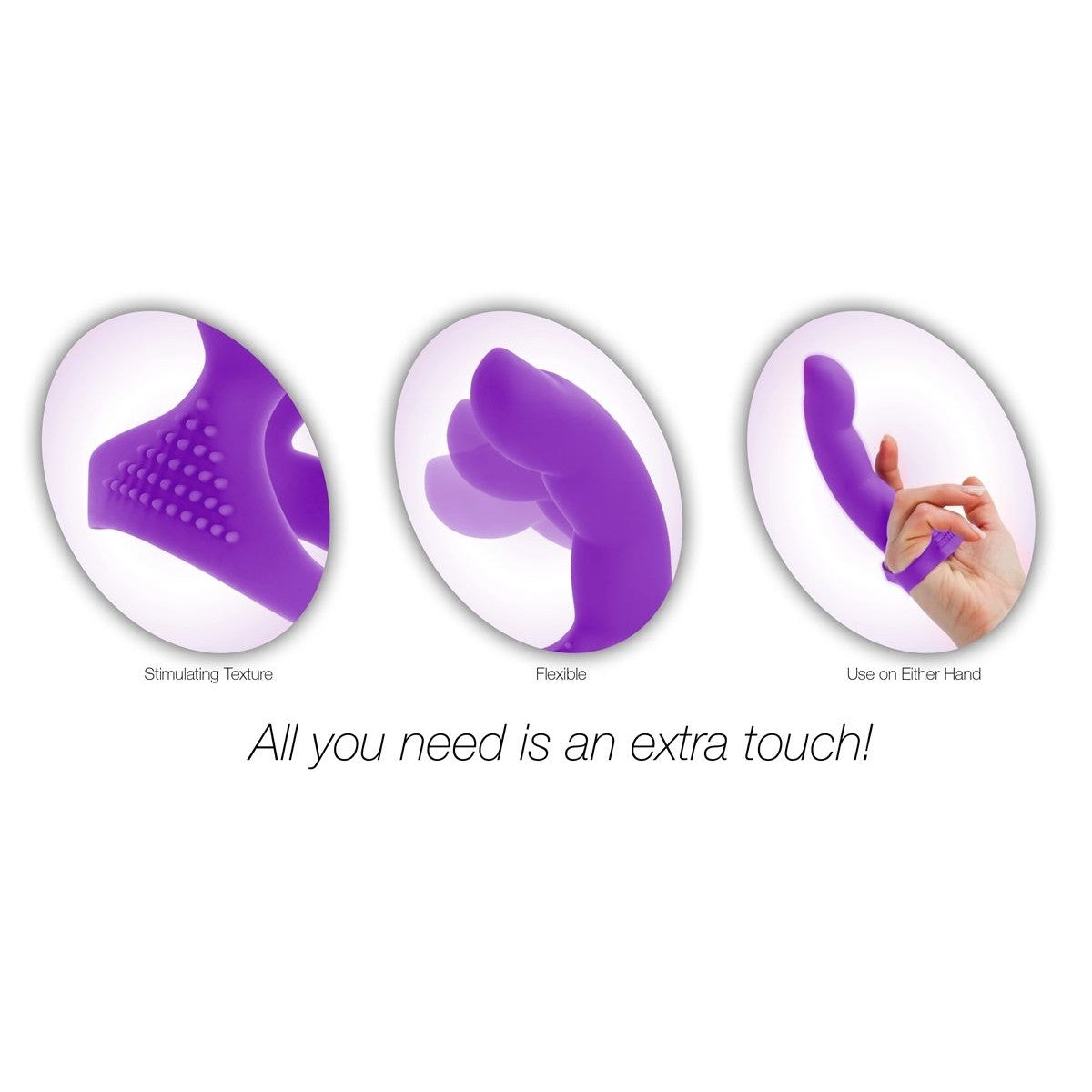Extra Touch Silicone Finger Sleeve in Purple Finger Sleeves - Tophatter Daily Deals