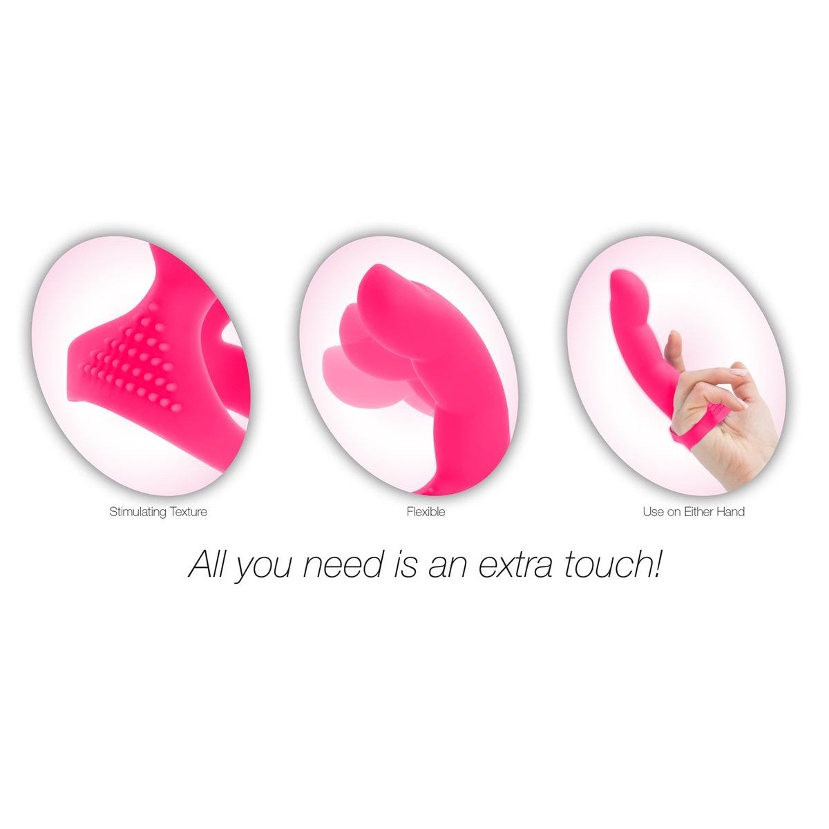 Extra Touch Silicone Finger Sleeve in Pink Finger Sleeves - Tophatter Daily Deals