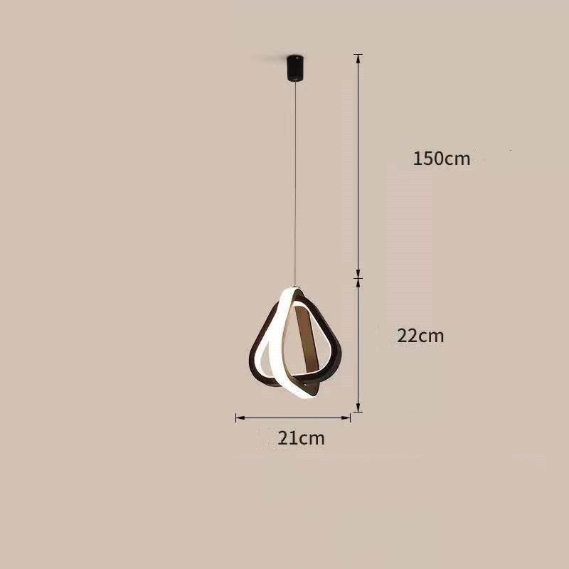 Bedside Chandelier Bedroom Dining Room Bar Long Line Single Head Black triangle 0 - Tophatter Daily Deals