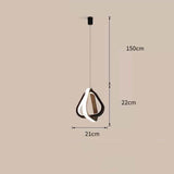 Bedside Chandelier Bedroom Dining Room Bar Long Line Single Head Black triangle 0 - Tophatter Daily Deals