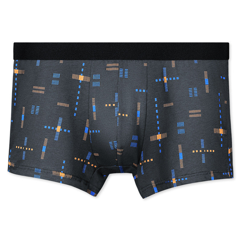 Breathable Printed Summer Thin Plus Size Men's Cotton Antibacterial Boxers Shorts Gray 0 - Tophatter Daily Deals
