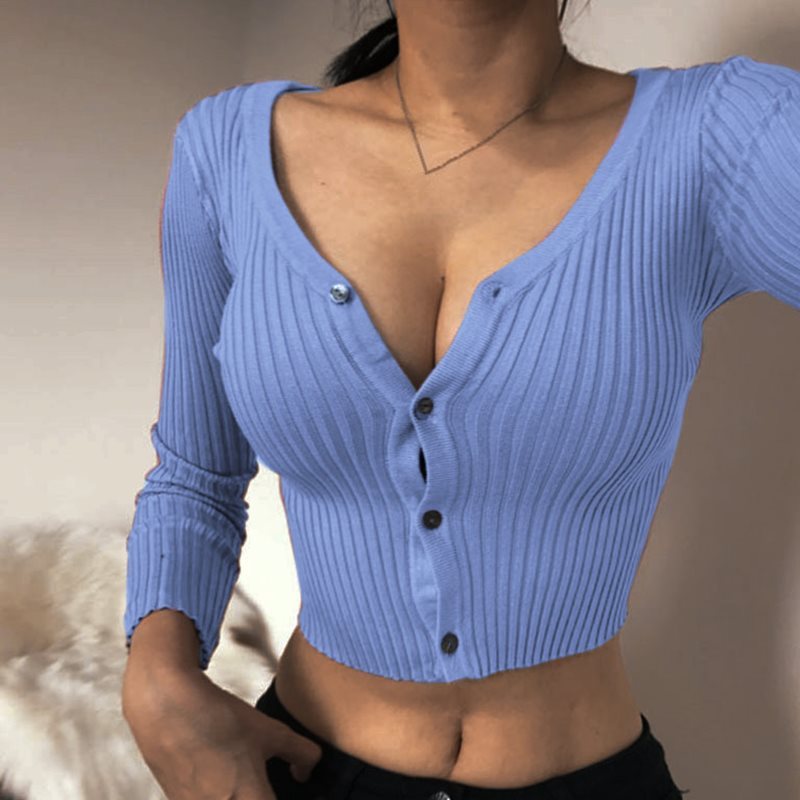 Fitted Womens Cropped Cardigan - Ribbed Knit, Casual 3D Changing Face Moving Picture Frame - Tophatter Daily Deals