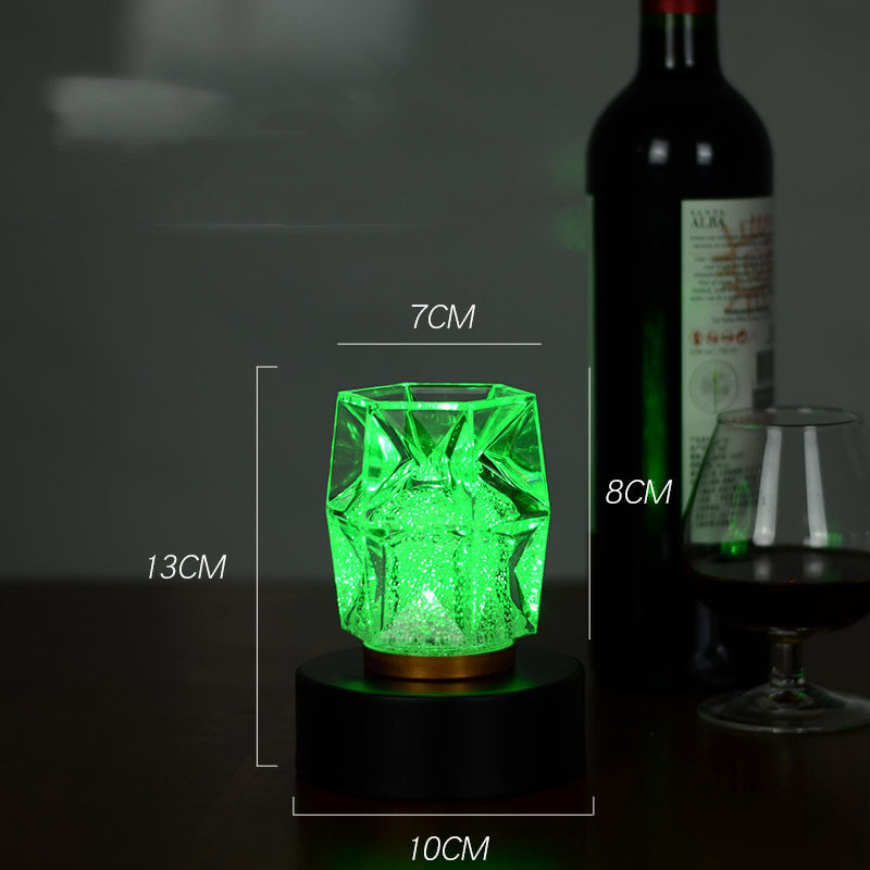 Bar Atmosphere Table Crystal Lamp Led LightsCharging Green light 220V US 0 - Tophatter Daily Deals