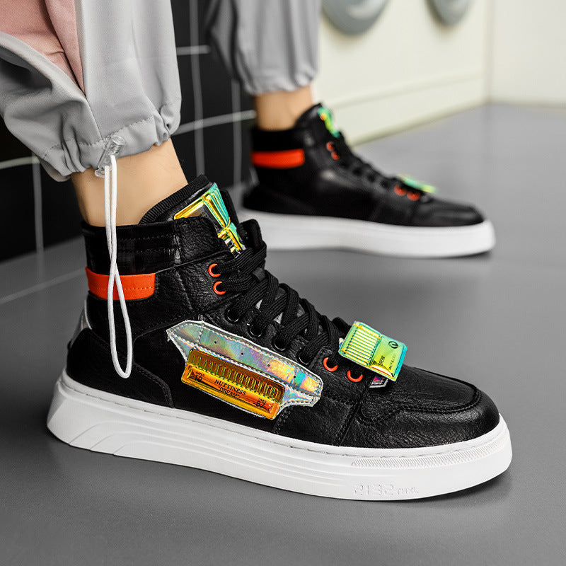 Autumn High Top Versatile Personalized White Tide Shoes 0 - Tophatter Daily Deals