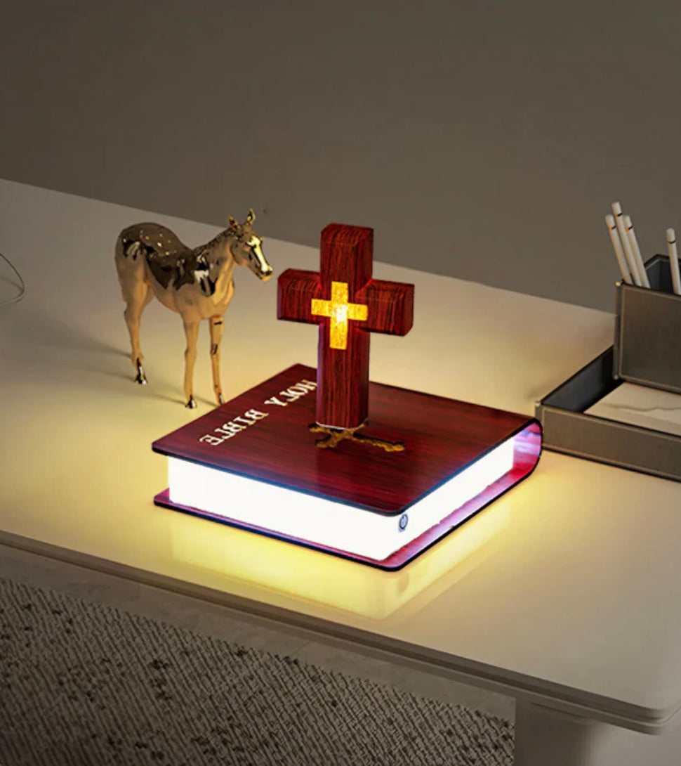 Levitating Cross Lamp Book Color Cross - Tophatter Daily Deals