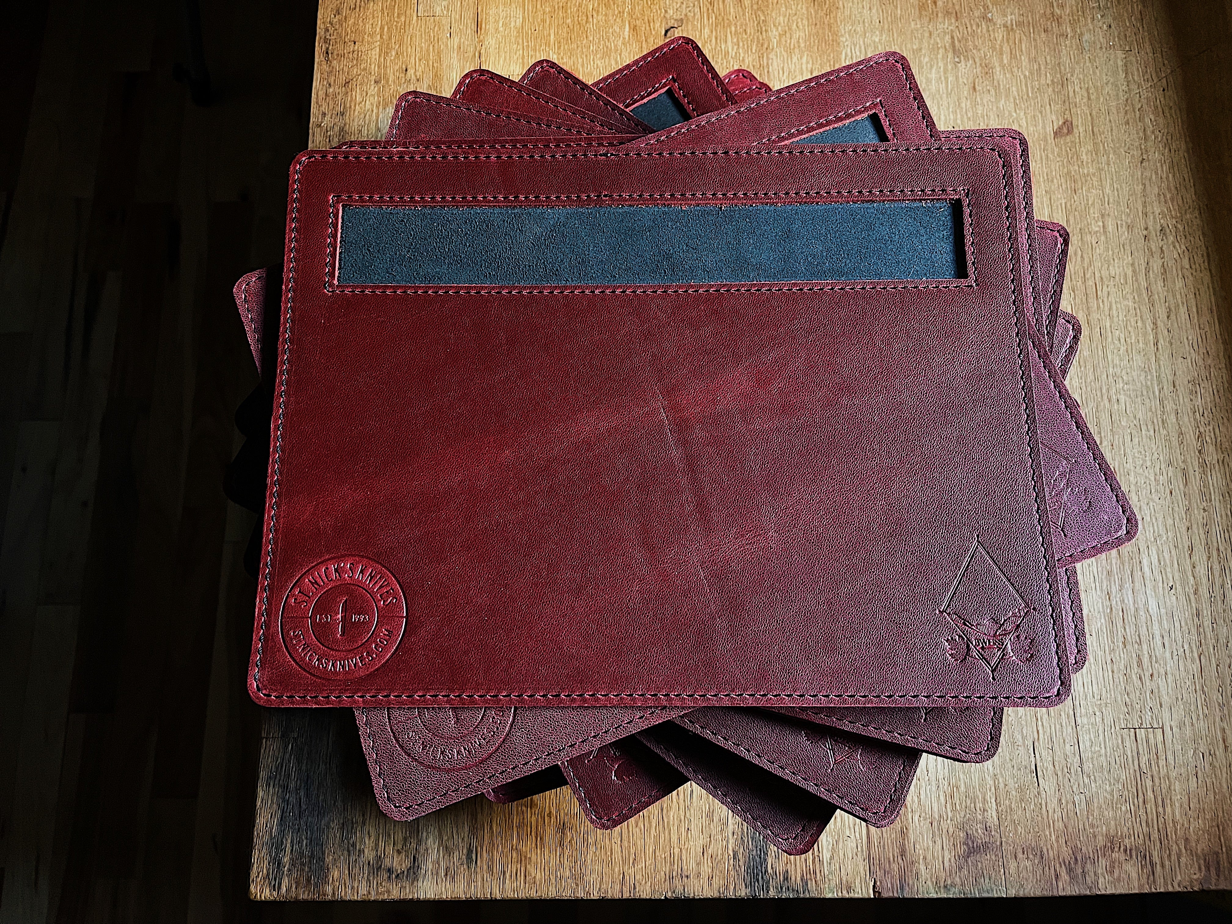 BWeiss Leather - St. Nick's Exclusive - Leather Work Mat w/ Cutout Knife Care - Tophatter Daily Deals
