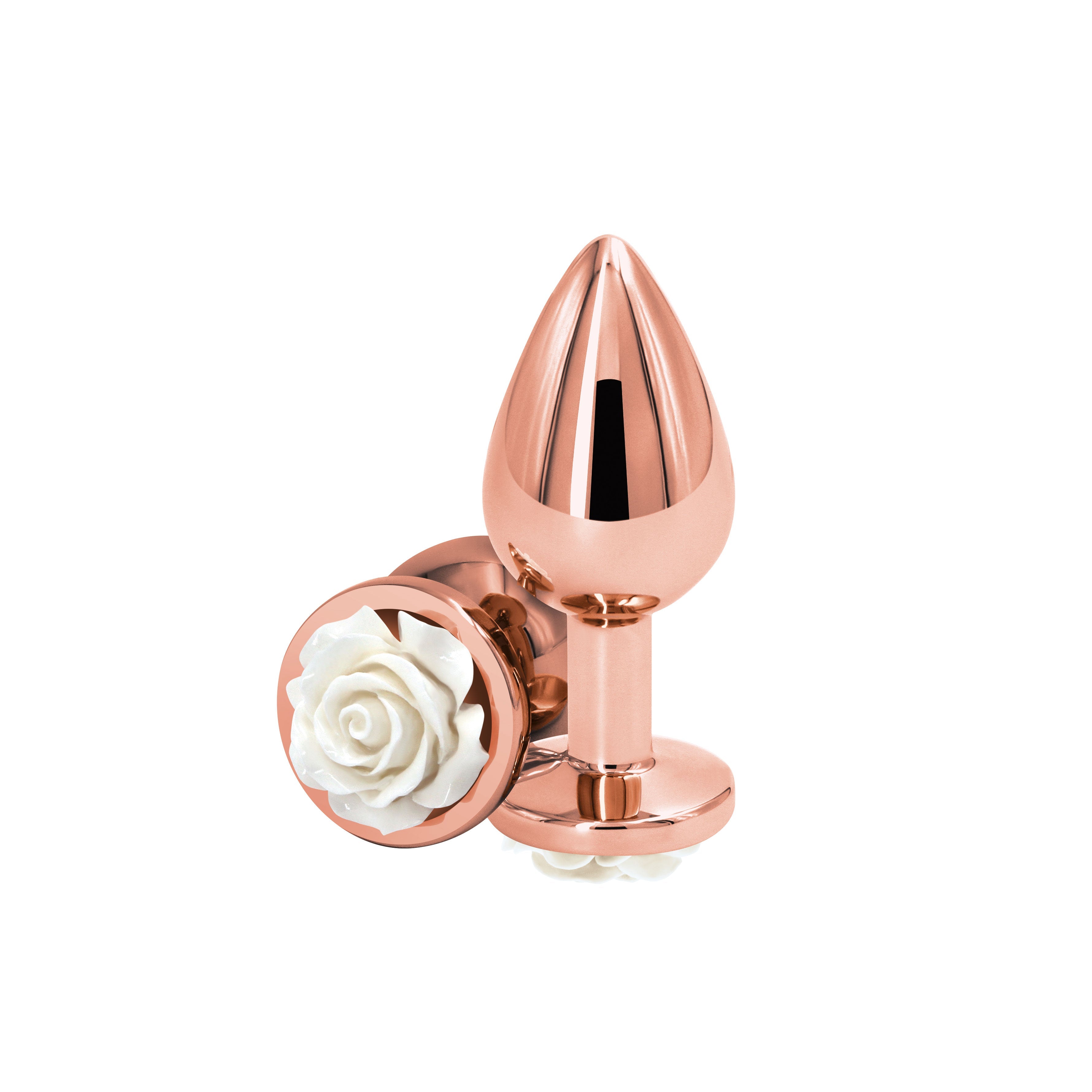 Rear Assets Rose Medium (White) – 8.9 cm Metal Butt Plug > Anal Range > Jewel Butt Plugs - Tophatter Daily Deals