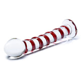 Glas 8 Inch Mr Swirly Spiral Red and Clear Glass Dildo > Glass > Dildos - Tophatter Daily Deals
