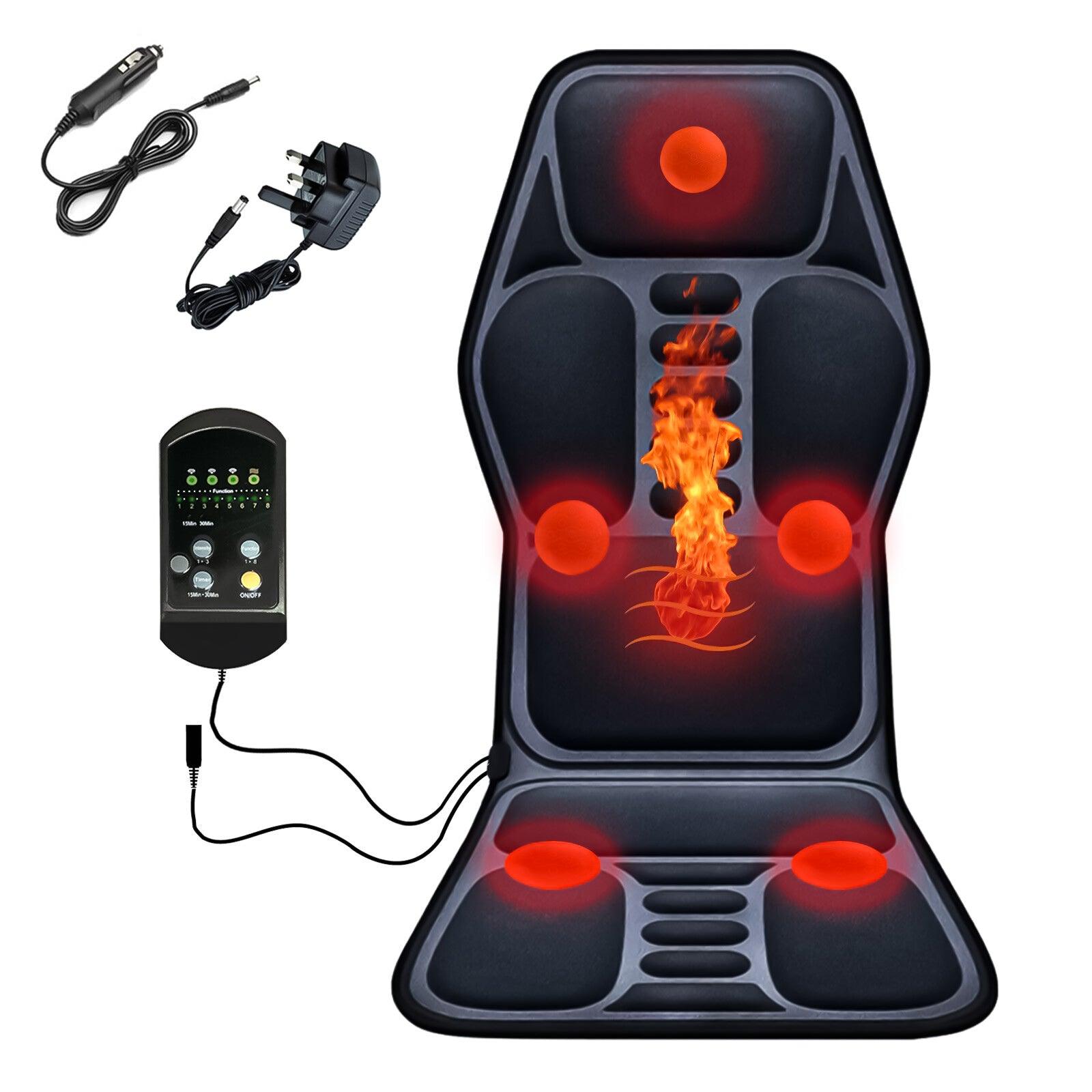 Full Body Massage Mat With Heat - 8 Modes Massage Cushion Full Back Car Chair Seat Pad Mat Neck Heat Massager UK Exercise & Fitness Equipment Manuals - Tophatter Daily Deals