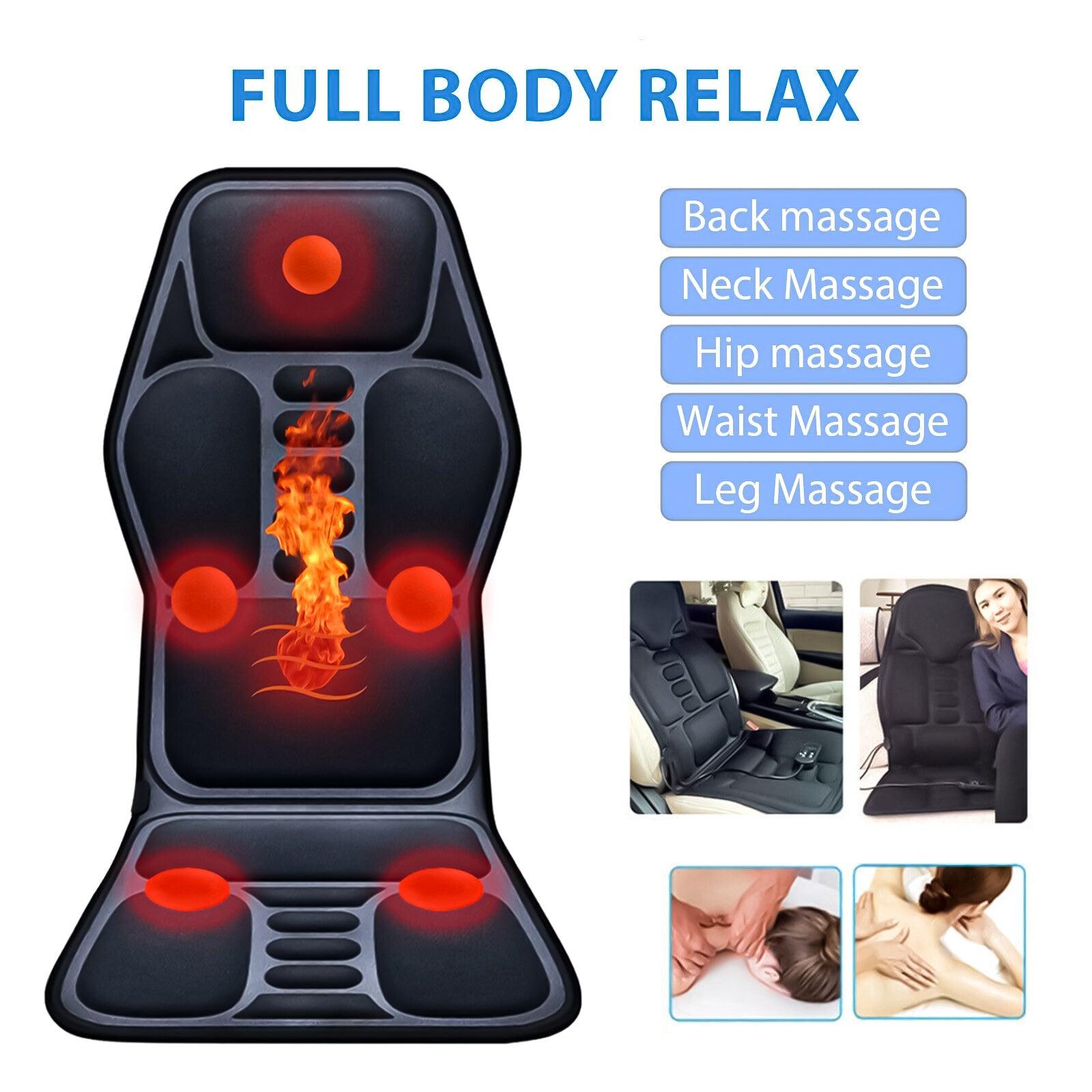 Full Body Massage Mat With Heat - 8 Modes Massage Cushion Full Back Car Chair Seat Pad Mat Neck Heat Massager UK Exercise & Fitness Equipment Manuals - Tophatter Daily Deals