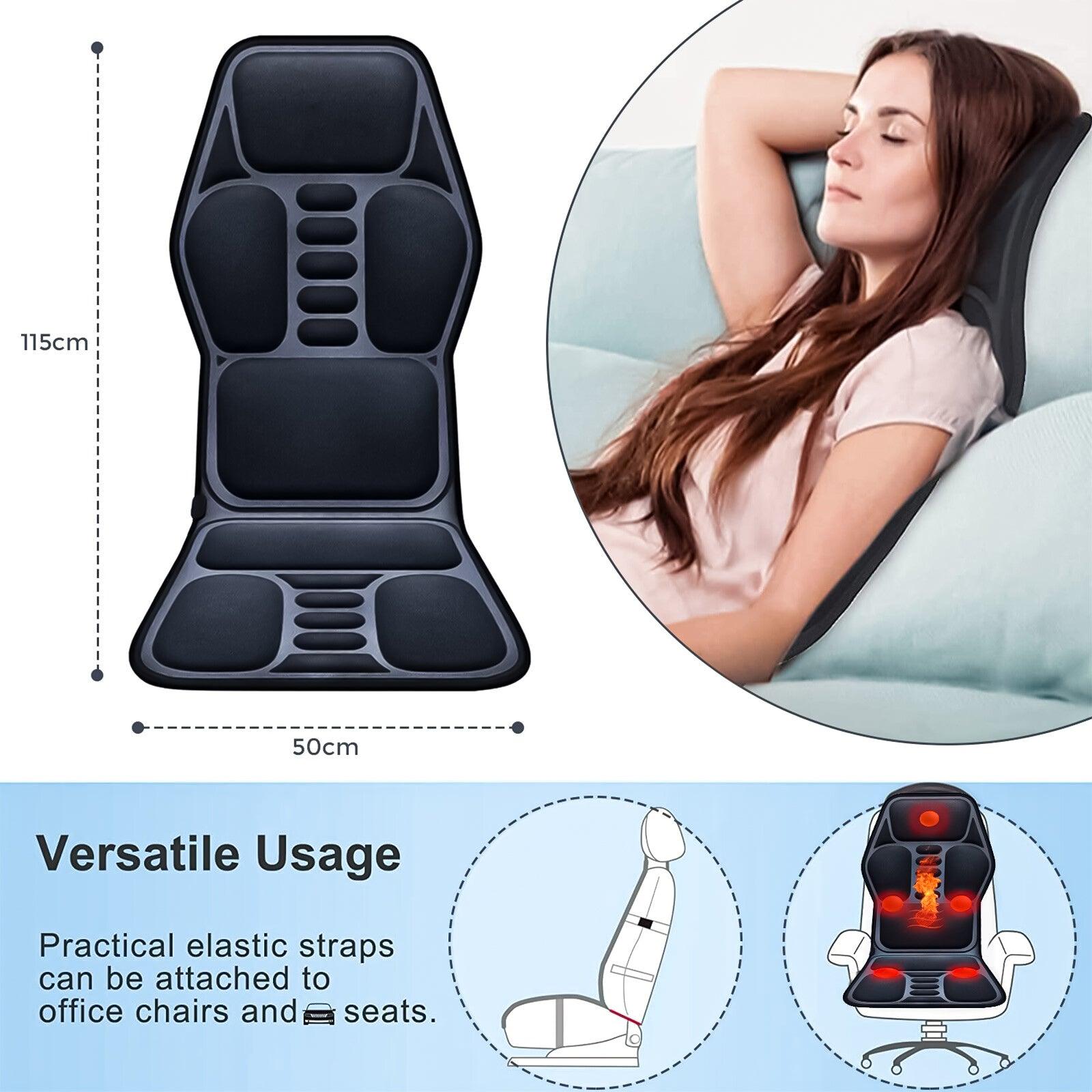 Full Body Massage Mat With Heat - 8 Modes Massage Cushion Full Back Car Chair Seat Pad Mat Neck Heat Massager UK Exercise & Fitness Equipment Manuals - Tophatter Daily Deals