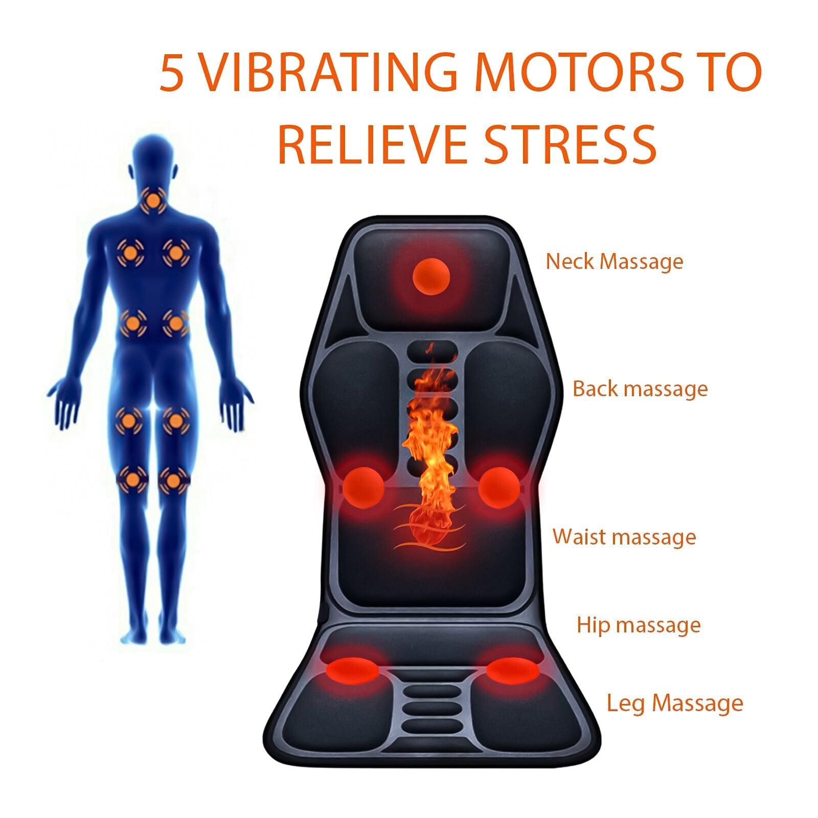 Full Body Massage Mat With Heat - 8 Modes Massage Cushion Full Back Car Chair Seat Pad Mat Neck Heat Massager UK Exercise & Fitness Equipment Manuals - Tophatter Daily Deals