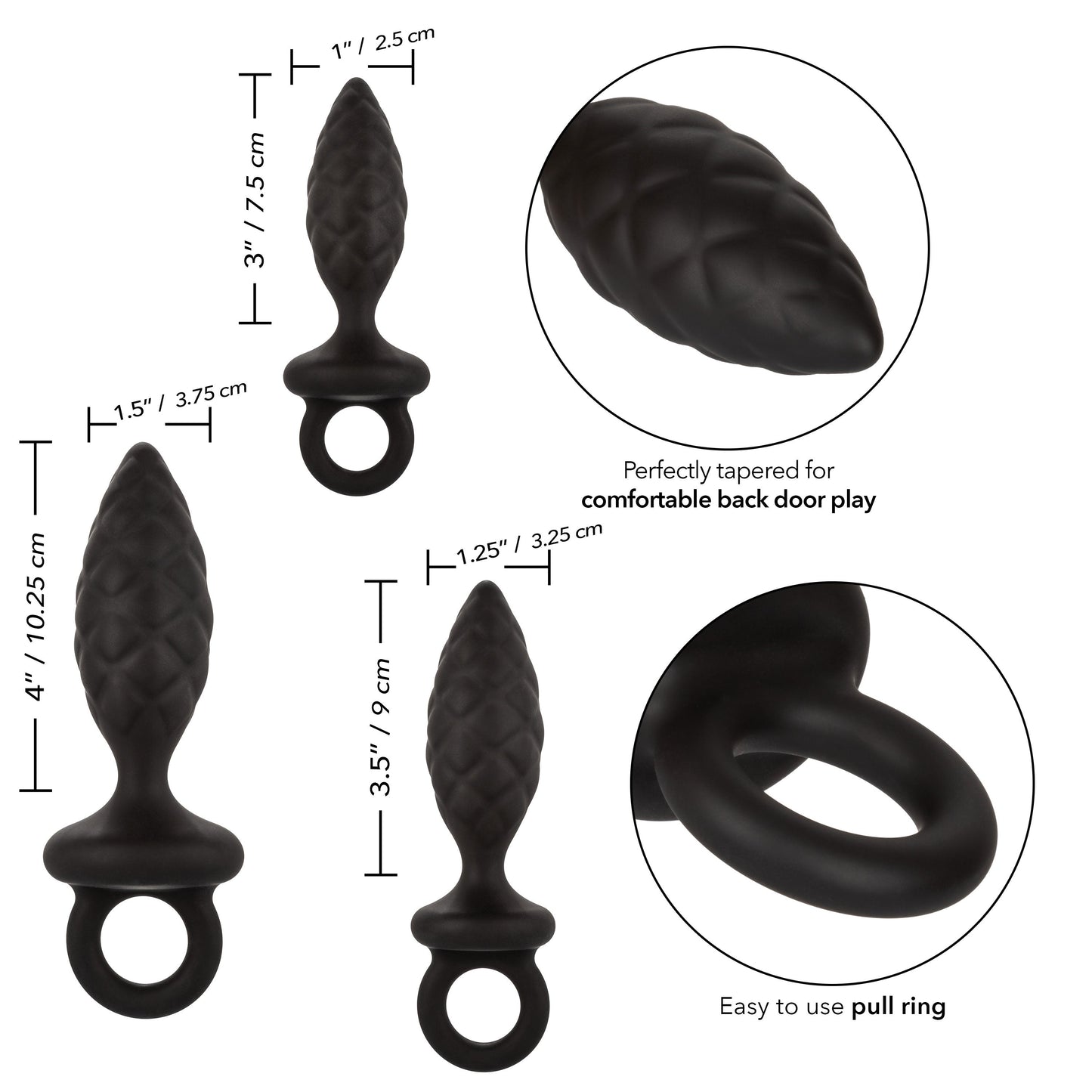 Silicone Anal Probe Kit – 3 Piece Graduated Anal Plug Set > Anal Range > Butt Plug Kits - Tophatter Daily Deals