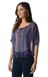 Women's Printed Chiffon Top Top - Tophatter Daily Deals