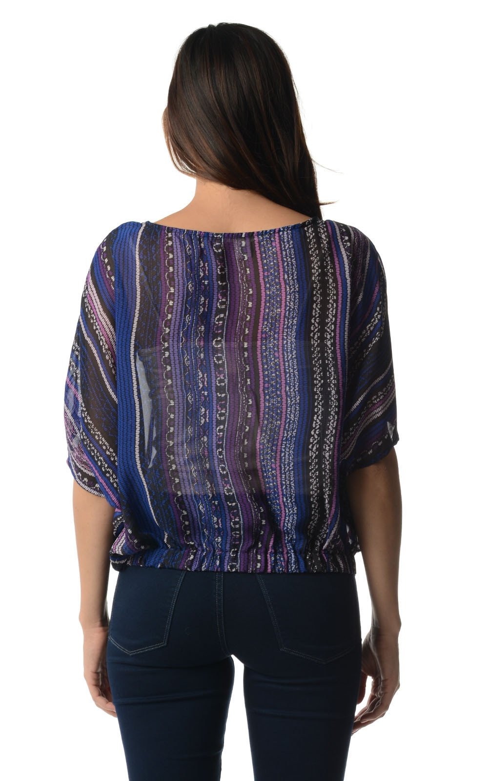 Women's Printed Chiffon Top Top - Tophatter Daily Deals