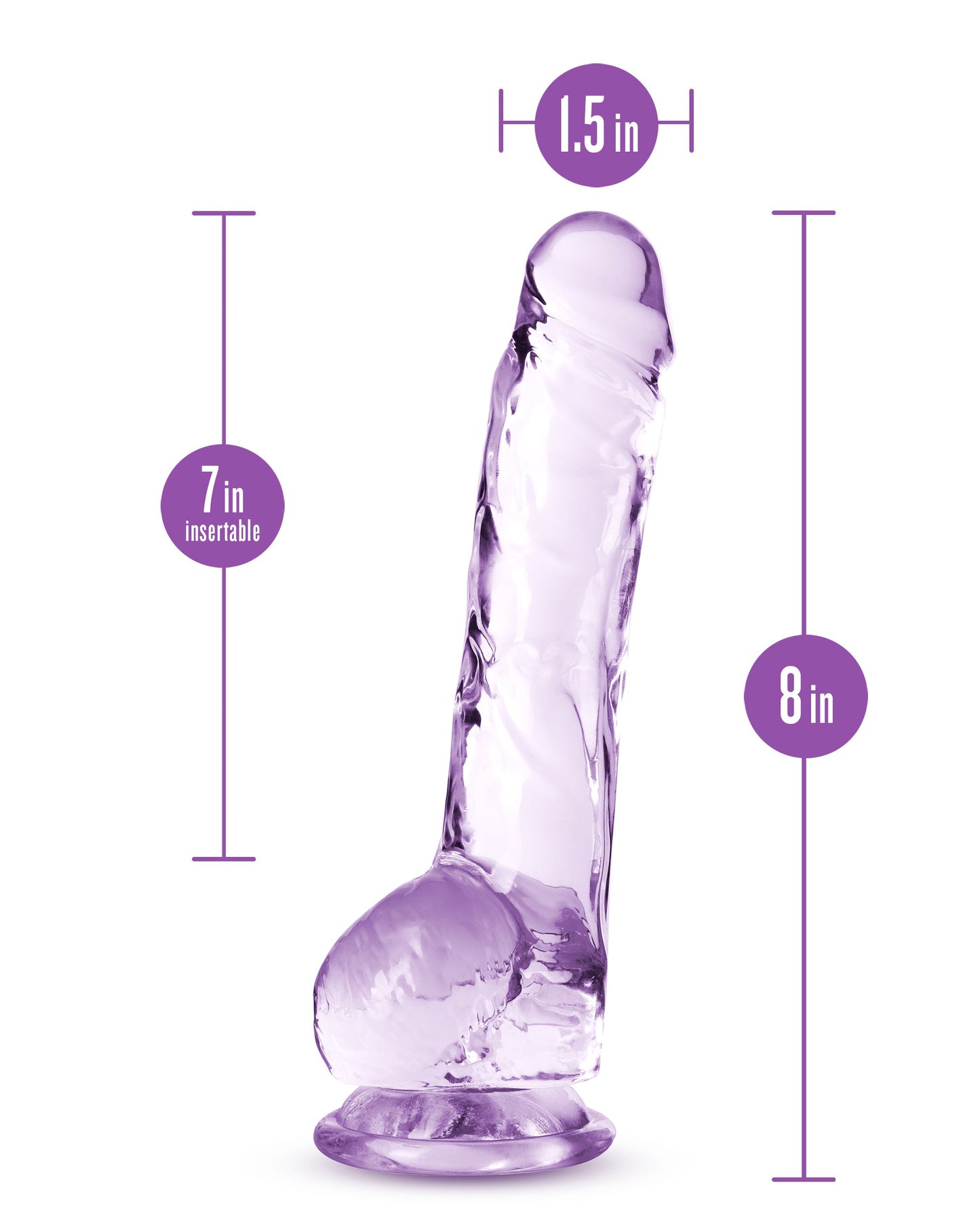 Naturally Yours 8 Inch Crystaline Dildo Amethyst > Dildos > Realistic Dildos - Tophatter Daily Deals