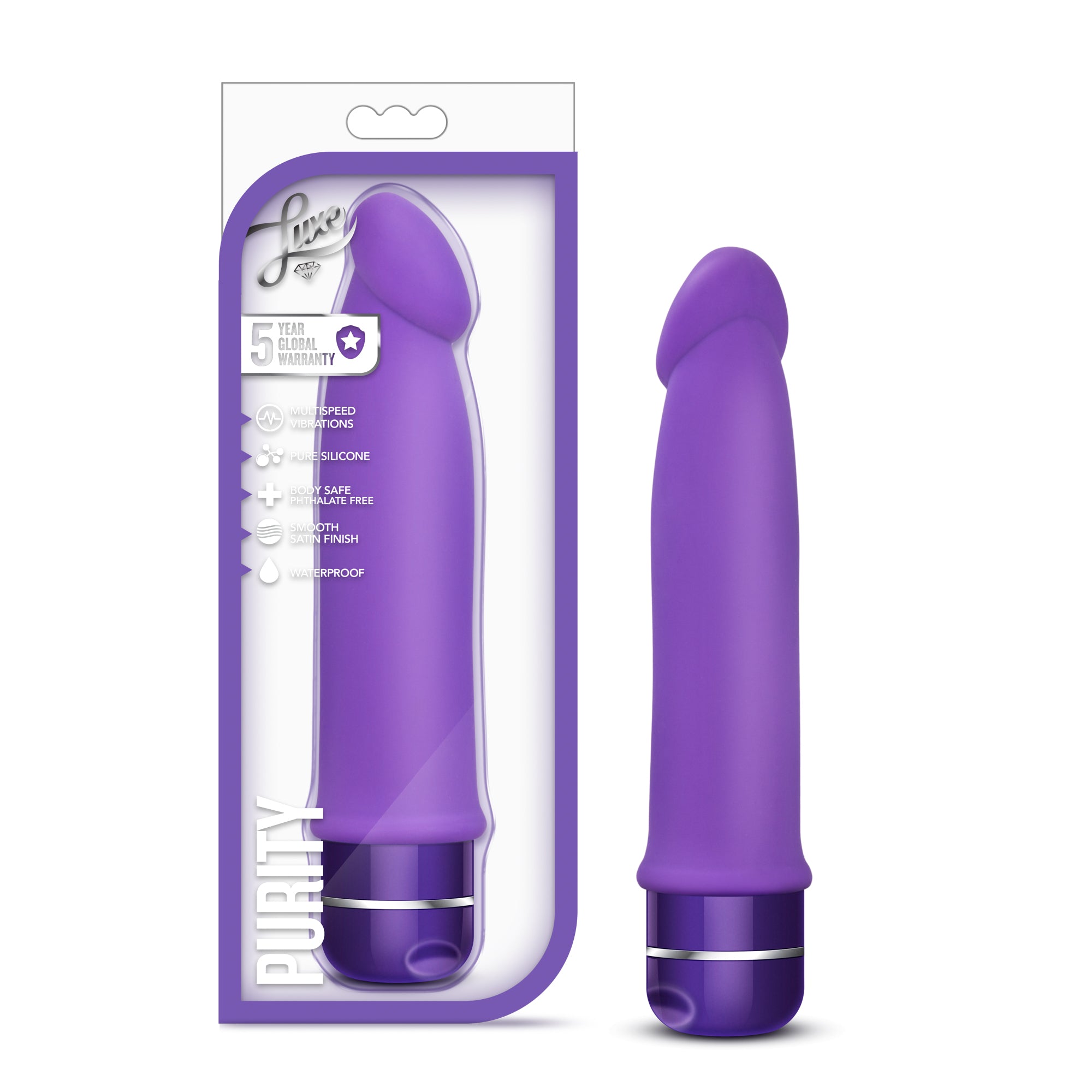Luxe Purity Purple 7.5 Inch Silicone Vibrator > Vibrators > Standard Vibrators - Tophatter Daily Deals