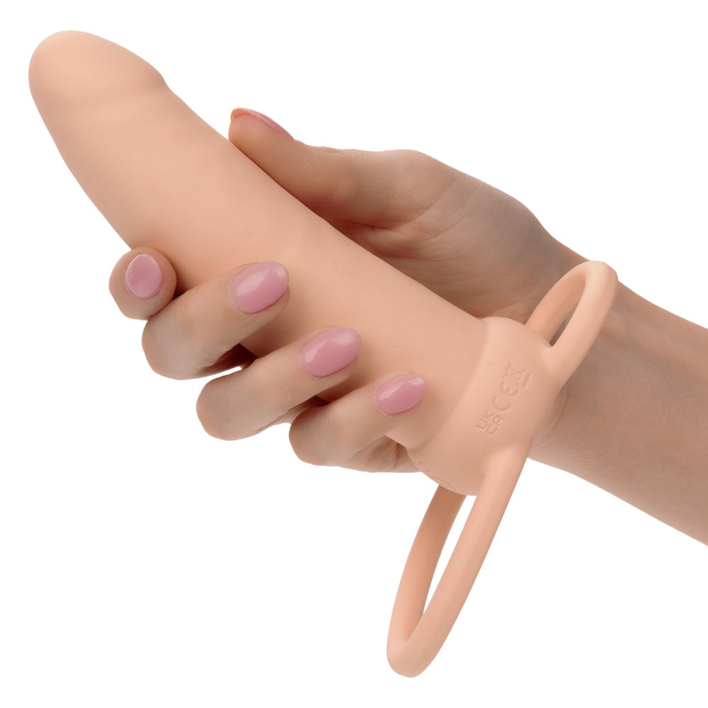 Performance Maxx Thick Dual Penetrator 5 Inch Ivory Liquid Silicone Waterproof Dual Vibrator with Scrotum Ring Rechargeable > Vibrators > Realistic Vibrators - Tophatter Daily Deals