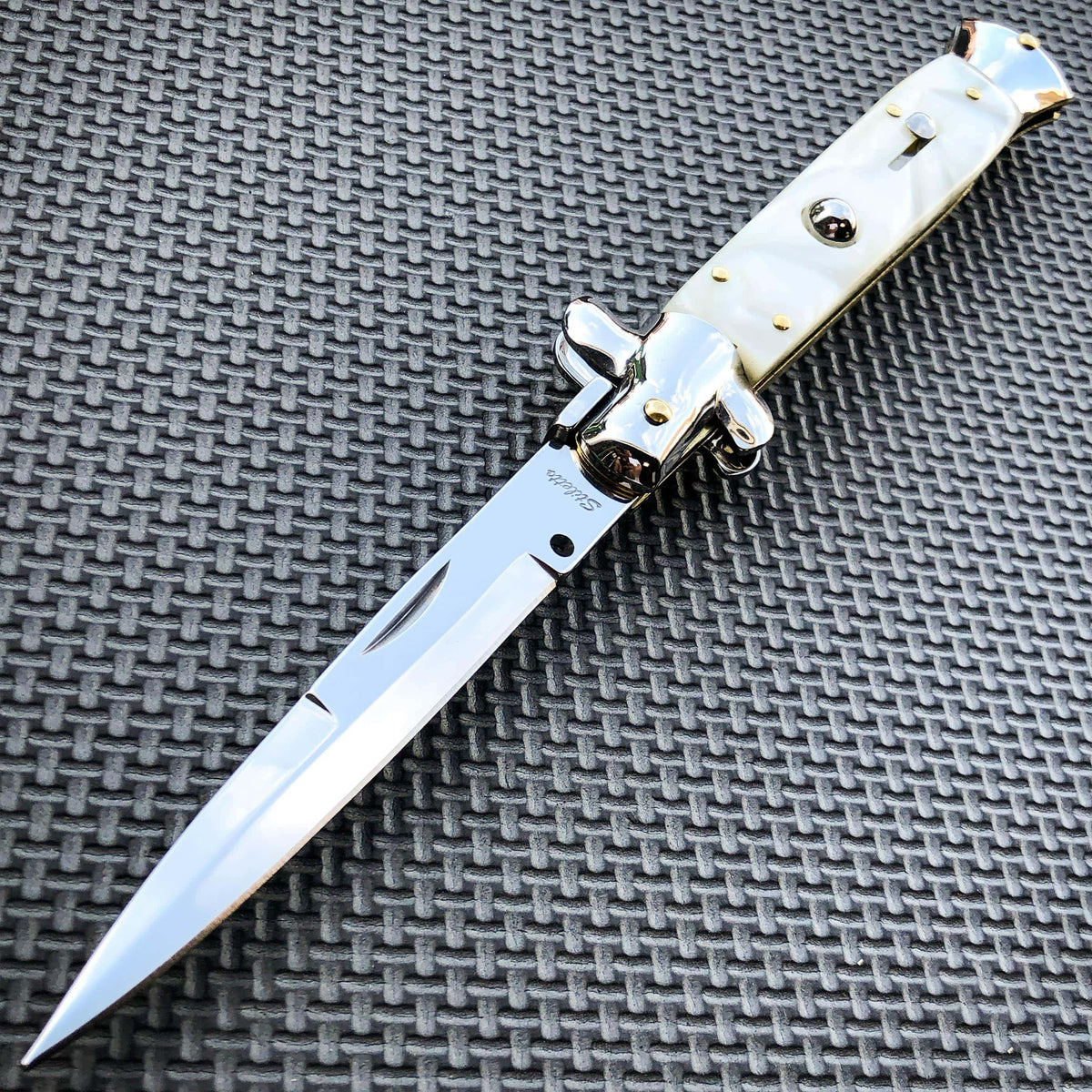 ltalian Stiletto Pocket Knife White - Tophatter Daily Deals