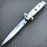 ltalian Stiletto Pocket Knife White - Tophatter Daily Deals