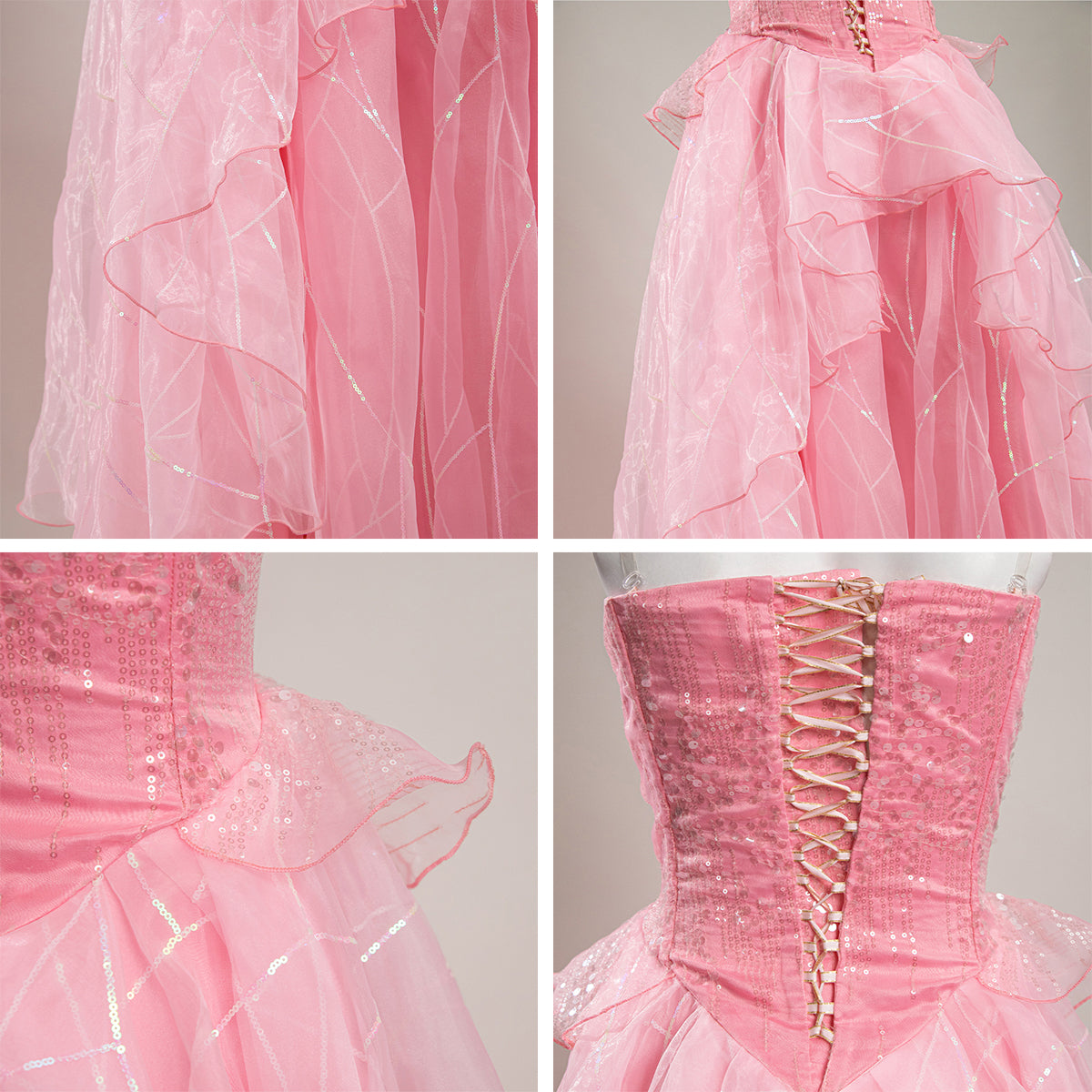 Wicked (2024) Glinda Pink Dress Cosplay Costume Costume - Tophatter Daily Deals