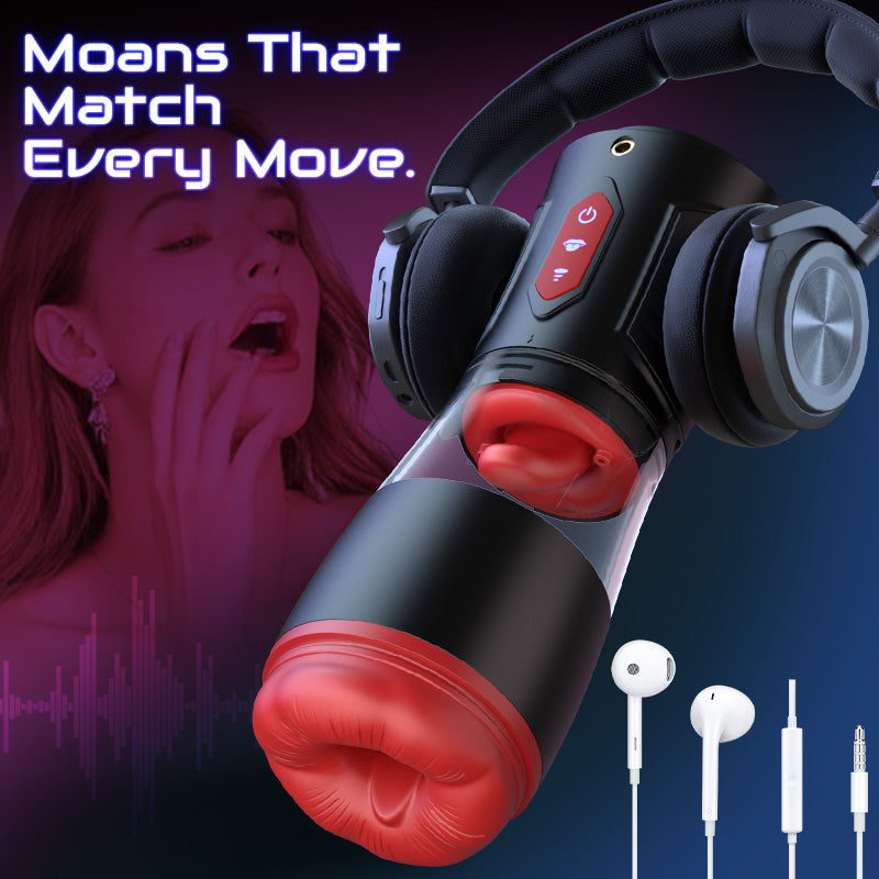 Acmejoy - 【Partner Play】LickMe Phone Holder 4 Suction 7 Tongue-Licking Voice Function Male Stroker Masturbator Masturbation Cup - Tophatter Daily Deals