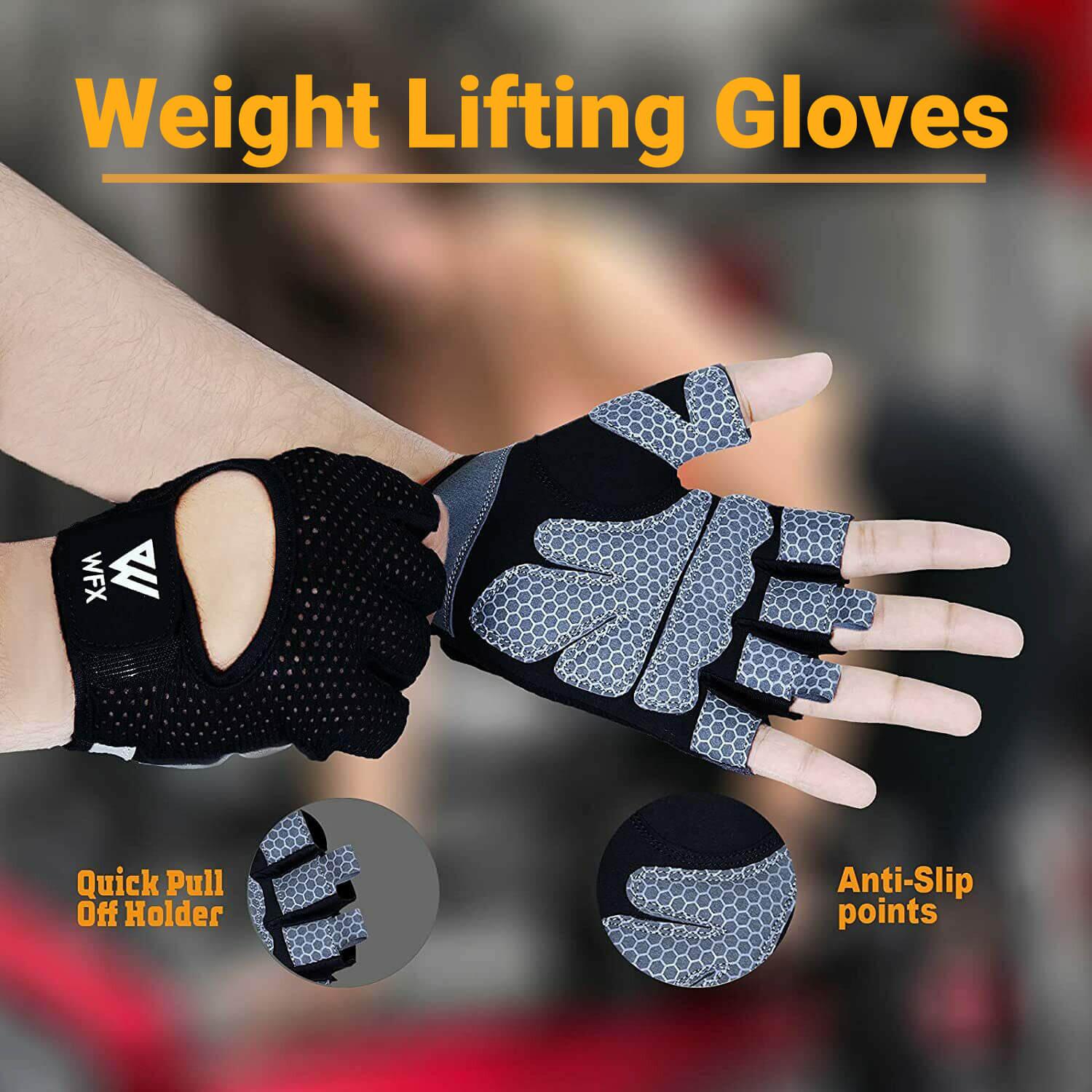 Weight Lifting Gloves for Men and Women - Best Gym Gloves Black Exercise & Fitness - Tophatter Daily Deals
