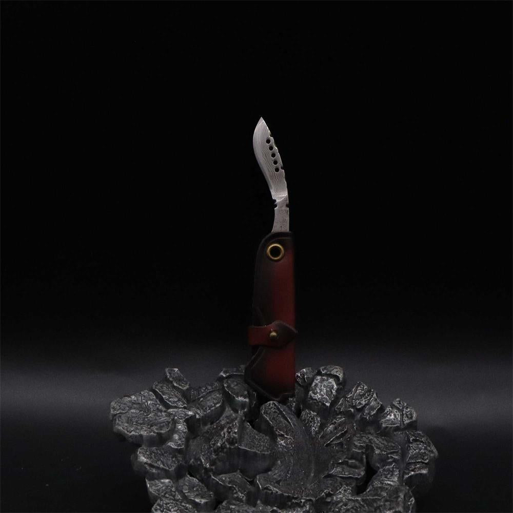Damascus Steel Nepal Knife With Leather Case - Tophatter Daily Deals