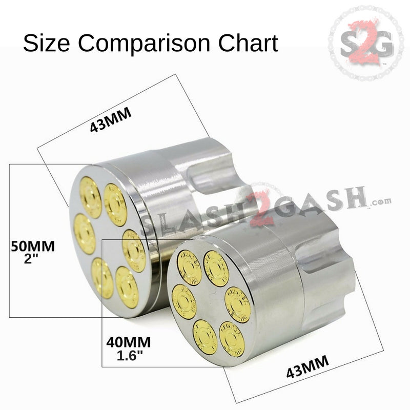 Revolver Bullet Herb Grinder Tobacco Mill - 3 Parts 2 Sizes Smoking Accessories - Tophatter Daily Deals