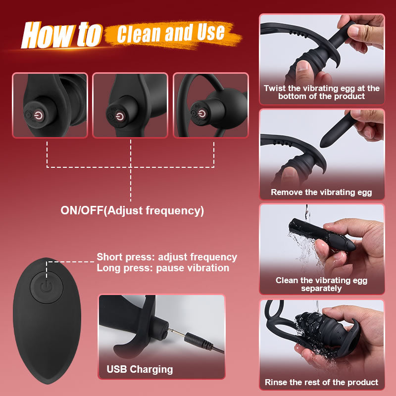 Abe - 10 Vibrating Prostate Massager Set 3PCS Anal Toys - Tophatter Daily Deals