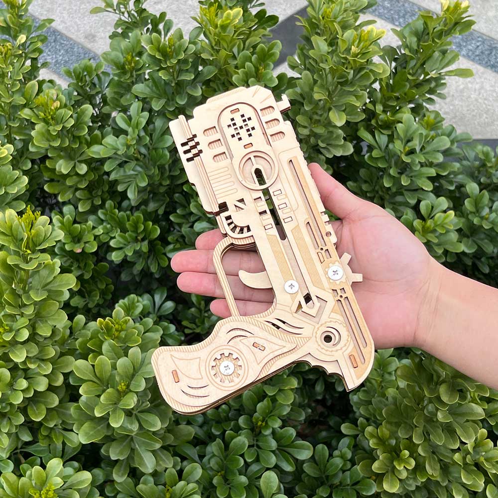 3D Wooden Kit Training Dragon Rubber Band Pistol Model Kit - Tophatter Daily Deals