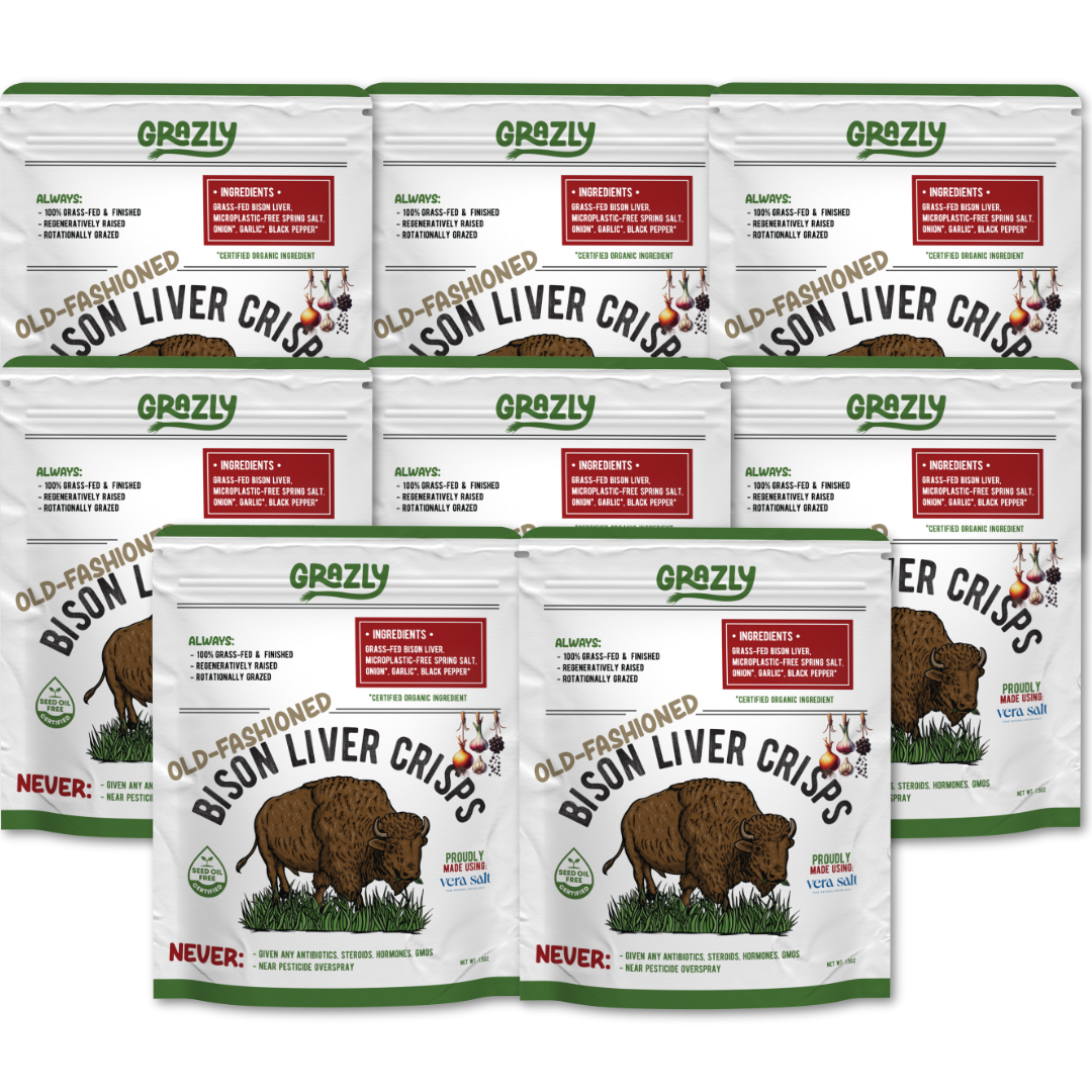 Bison Liver Crisps - 100% Grass-Fed/Finished Old Fashioned 8 Pack Health & Wellness - Tophatter Daily Deals