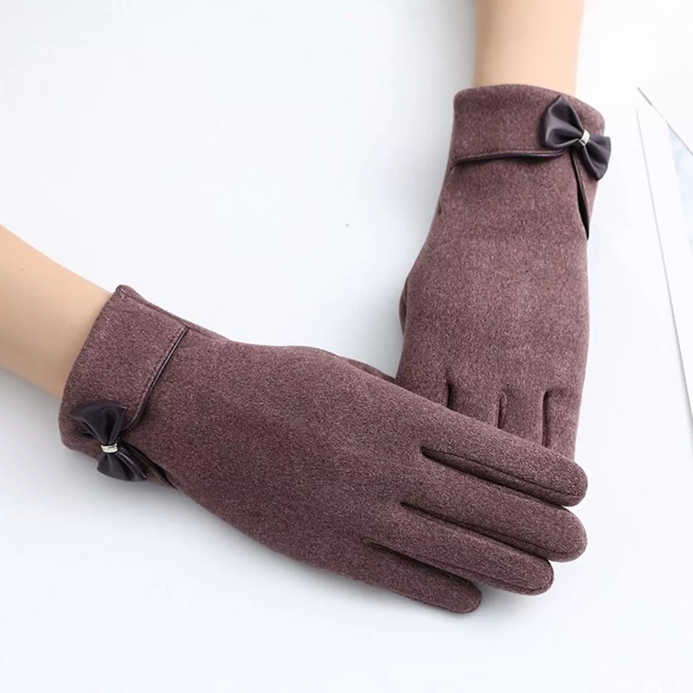 Warm Womens Touchscreen Gloves - Short Fitted Suede Winter Bean Paste One Size - Tophatter Daily Deals
