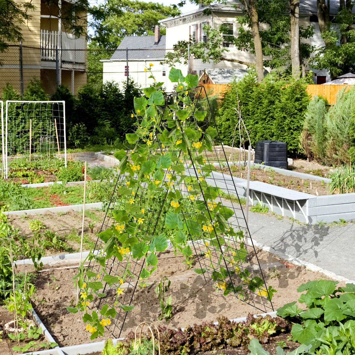 2 Pieces Foldable A-Frame Trellis Plant Supports with Twist Ties Garden & Patio - Tophatter Daily Deals